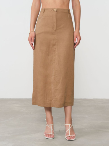Юбка льняная 801248 кэмел