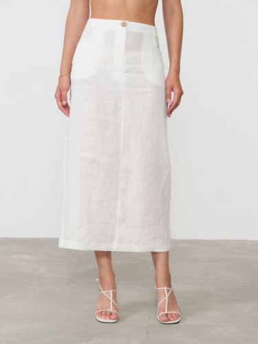 Юбка льняная 801201 айвори