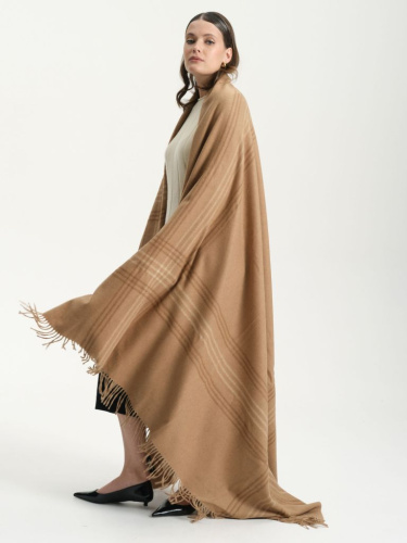 Плед из шерсти верблюжонка 15056 бежевый