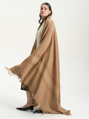 Плед из шерсти верблюжонка 15056 бежевый