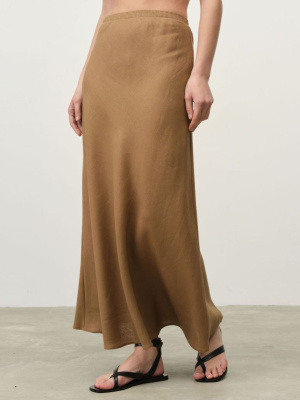 Юбка льняная 8025 кэмел
