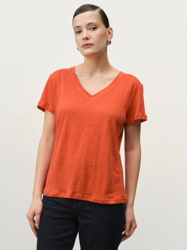 Футболка из льна 2903 коралловая