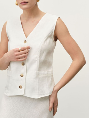 Жилет льняной 7025 айвори