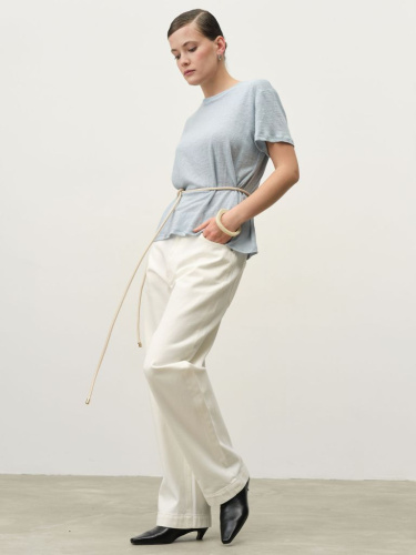 Футболка из льна 2882 голубая