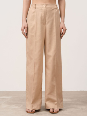 Брюки из льна 1011892 золото