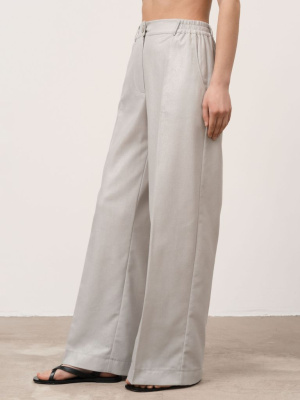 Брюки из льна 1011892 серебро