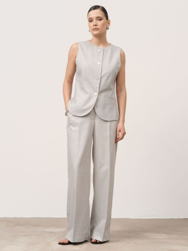 Жилет из льна 7011892 серебро