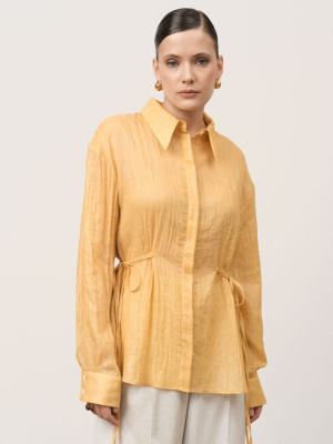 Блуза из хлопка 5011821 горчичная