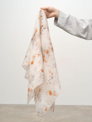 Платок из тенселя 15090 серо-бежевый