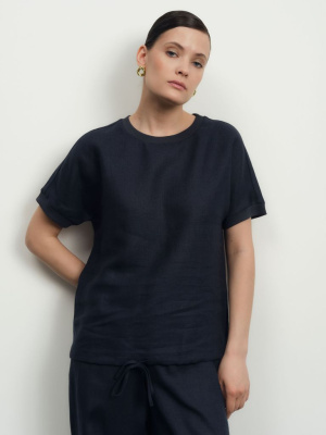 Блузка женская 52104-БЛ темно-синяя