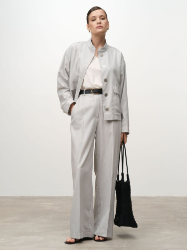 Бомбер из льна 4211892 серебро