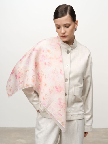 Платок из тенселя 15090 розовый