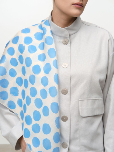 Платок из тенселя 15090 голубой