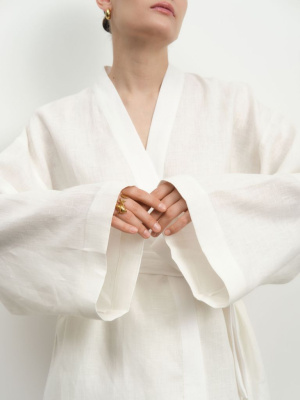 Жакет-кимоно льняное 42367 белый