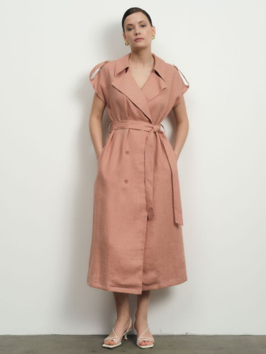 Платье женское 52113-ПЛ бежево-розовое