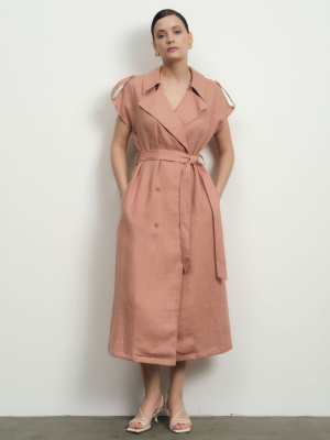 Платье женское 52113-ПЛ бежево-розовое