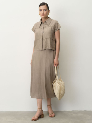 Блуза из вискозы 5011946 коричневая