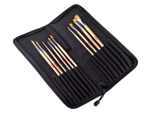 Набор кистей Синтетика Talens "Art Creation" 10 шт в тряпичном органайзере