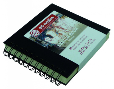 Блокнот для зарисовок на спирали Art Creation 15х15 см 80 л 110 г, твердая обложка, черный