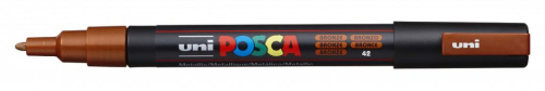 Маркер UNI "POSCA" PC-3M, 0,9-1,3 мм, наконечник пулевидный, №42 цвет бронзовый