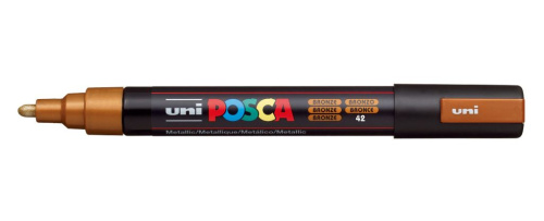 Маркер UNI "POSCA" PC-5M, 1,8-2,5 мм, наконечник пулевидный, цвет бронзовый