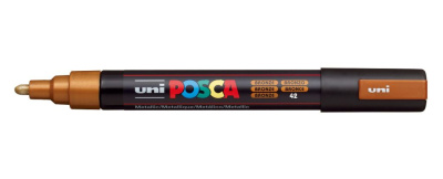 Маркер UNI "POSCA" PC-5M, 1,8-2,5 мм, наконечник пулевидный, цвет бронзовый