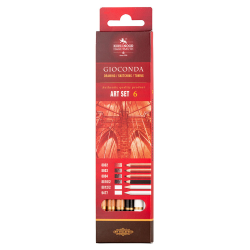 Набор графических материалов в карандаше Koh-I-Noor "Gioconda 9035" 6 шт, картон. упак., европодвес
