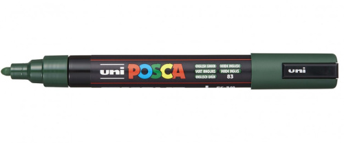 Маркер UNI "POSCA" PC-5M, 1,8-2,5 мм, наконечник пулевидный, цвет английский зеленый