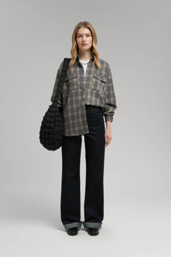 Рубашка прямого кроя в клетку