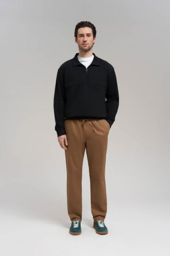 Брюки из хлопкового твила с эластичным поясом