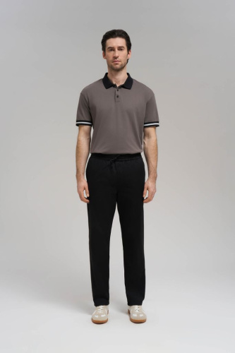 Брюки из хлопкового твила с эластичным поясом