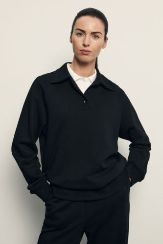 Толстовка из хлопка с отложным воротником