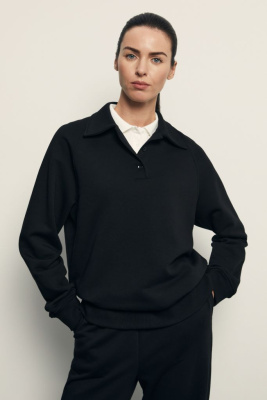 Толстовка из хлопка с отложным воротником