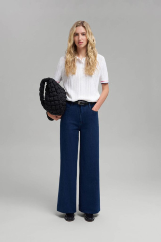 Джинсы широкого кроя с эластичным поясом