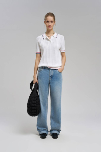 Джемпер-поло прямого кроя из хлопка