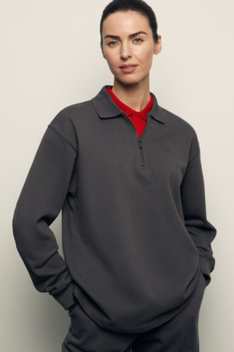 Толстовка из хлопка с отложным воротником