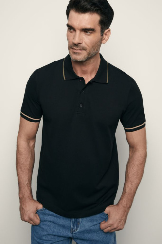Поло с контрастной отделкой