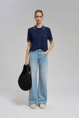 Джемпер-поло прямого кроя из хлопка