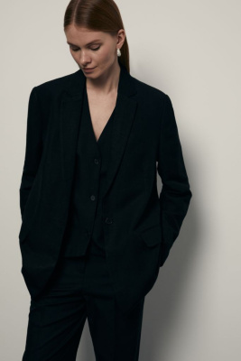 Однобортный жакет с добавлением льна