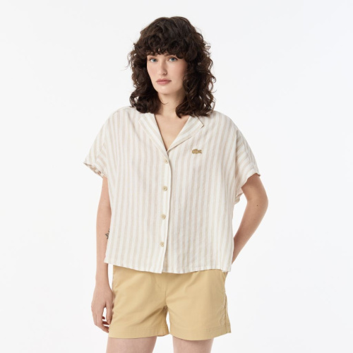 Женская рубашка Lacoste из смеси льна