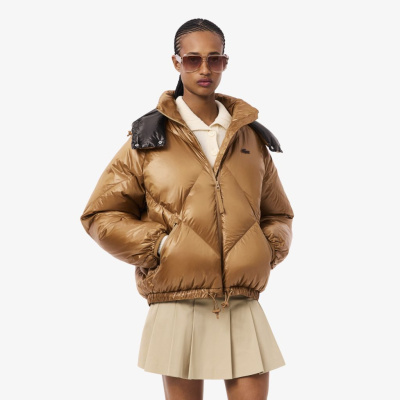Женский дутый короткий пуховик Lacoste OVERSIZE FIT