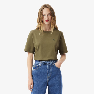 Женская футболка Lacoste Loose Fit из мягкого хлопка