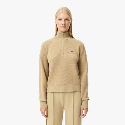 Женский свитер Lacoste RELAXED FIT с высоким воротом на молнии