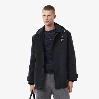 Мужская водоотталкивающая парка Lacoste средней длины с капюшоном
