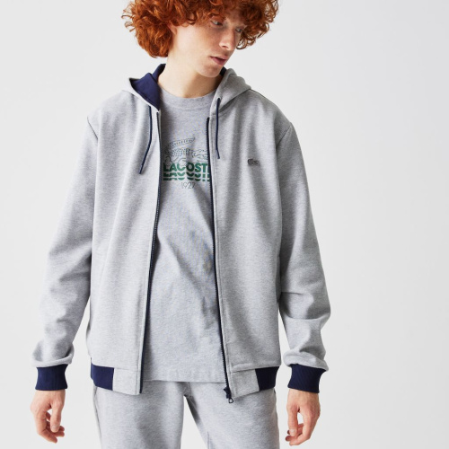 Мужская толстовка Lacoste на молнии с капюшоном