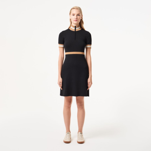 Женское платье Lacoste Slim Fit с высоким воротом на молнии