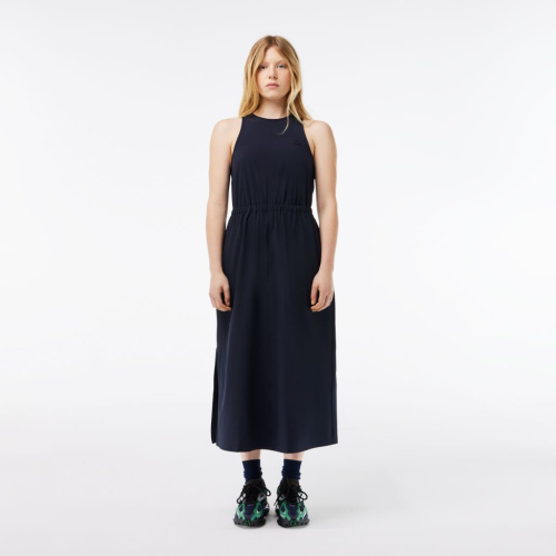 Женское платье-миди Lacoste с вырезом и эластичным поясом