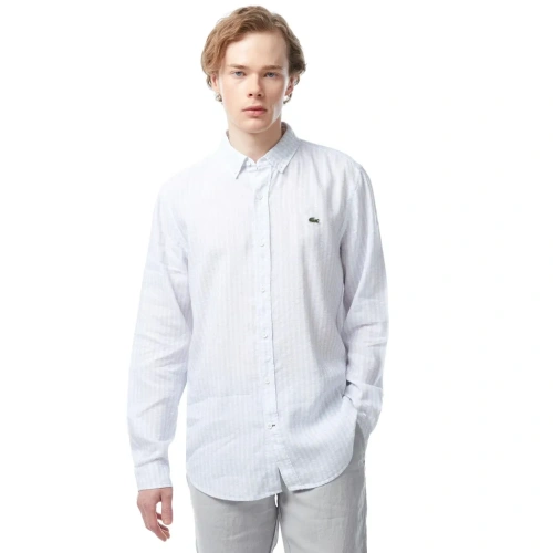 Мужская рубашка Lacoste с монограммой из смеси льна