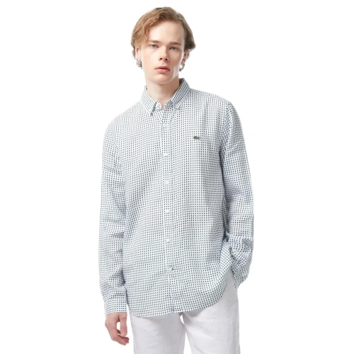 Мужская рубашка Lacoste с монограммой из смеси льна