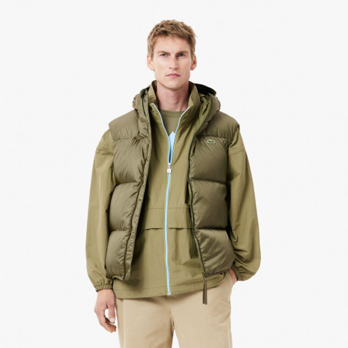 Мужской влагоотталкивающий жилет Lacoste с капюшоном